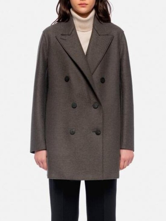 Harris Wharf London Jackets & Blazers - Harris Wharf "Slouchy Peacoat" in Ebony Grey, size 40 (Fits like size small ish)